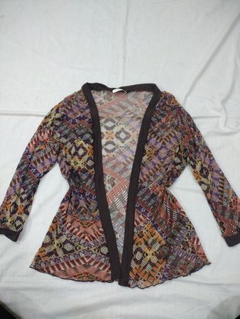Durchsichtiger geometrischer Druck-Cardigan