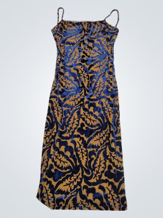 Schönes Lucy Damen Blau- und Braun-muster Maxi-Kleid