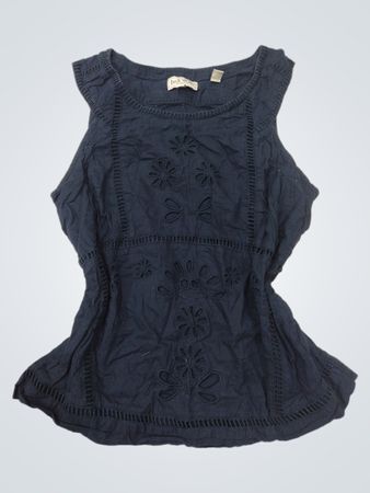 Jack Wills marineblau gesticktes ärmelloses Top