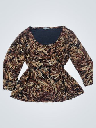 Per Una Braun Bedrucktes Langarmshirt