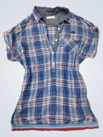 PULL&BEAR TEEN DIVISION Blaue Karierte Hemd