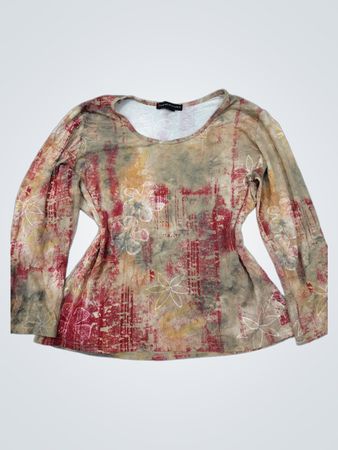 Nitsouki Langarmoberteil mit abstraktem Blumenmuster