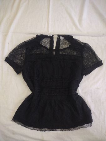Hoss Intropia schwarze Spitzenbluse Größe 44