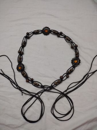 Boho Perlen Gürtel mit orangen Edelsteinen
