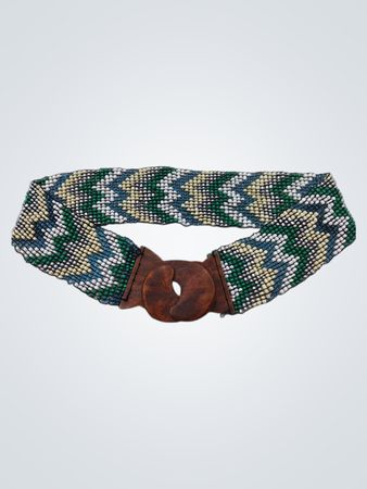 Perlen Gürtel mit Holzschnalle