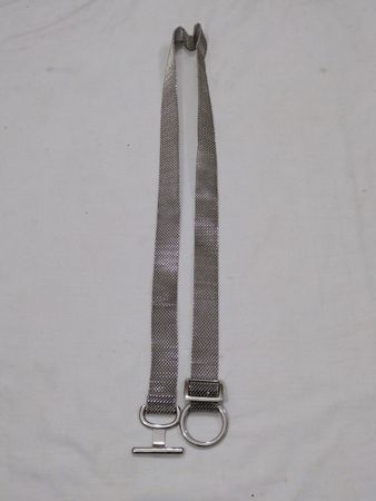 Silbernes Netzgürtel mit Schnalle und Ring
