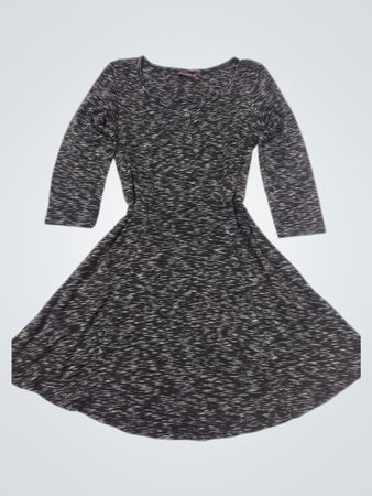 Bershka Damen Langarm Fit and Flare Kleid