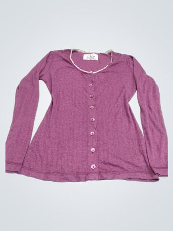 Ness Purple Button-Up Long Sleeve Top