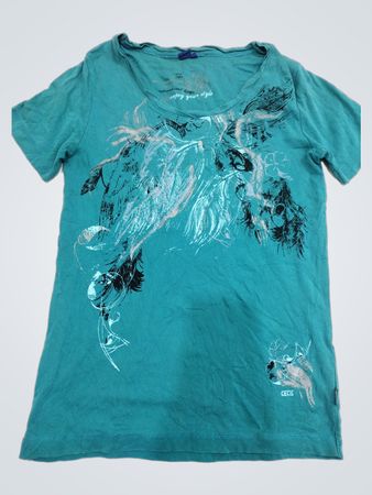 CECIL Teal Graphic Print T-Shirt