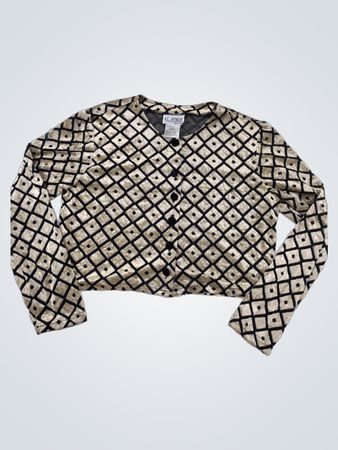 K.C. SPENCER New York Diamond Pattern Cropped Jacket