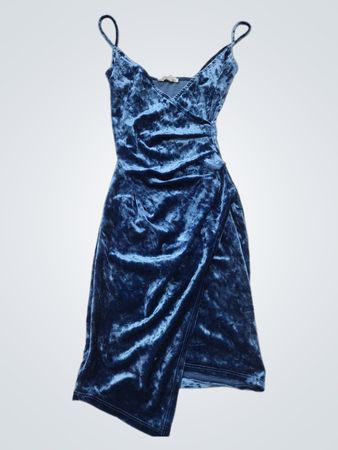Charlotte Russe Blue Velvet Cami Kleid