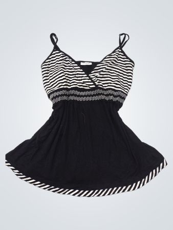 Yessica ATOSA Schwarz-Weiße Gestreifte Kleid