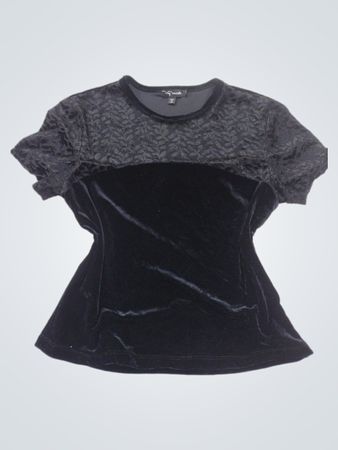 Mein Michelle Black Velvet Top