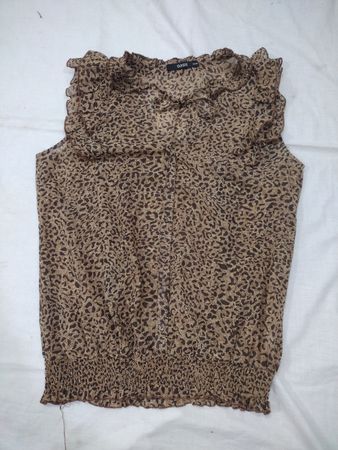 Oasis Leopardenmuster Rüschentop ohne Ärmel