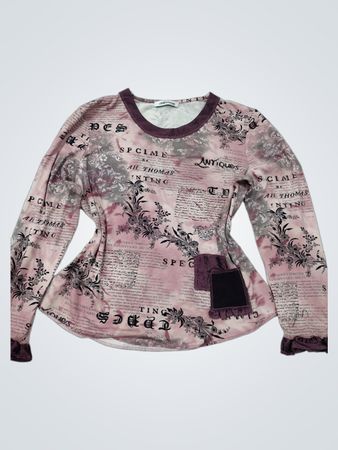 Christine Laure Langarmshirt mit Schriftzug und Blumenmuster