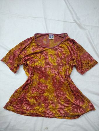 Yessica Damen Floral Burnout Velvet Tunika Top Größe L