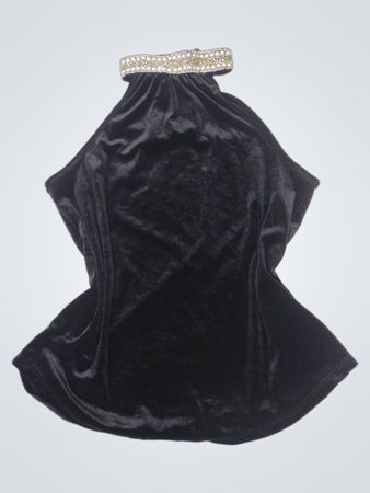 PAPERMOON Black Velvet Verziertes Neckholder-Top