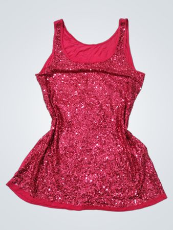 Pinkes Pailletten-Trägershirt