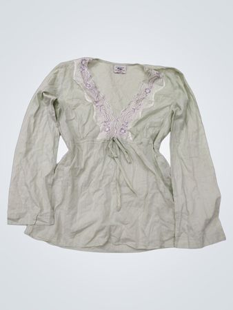 Xdye Authentische Marke Aus dem Well's River Seit 1870 Hellgrüne Bluse