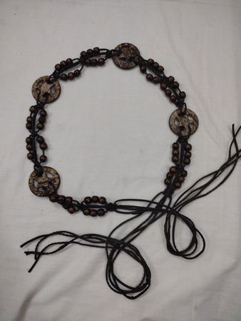 Boho Perlen Gürtel mit Holzscheiben
