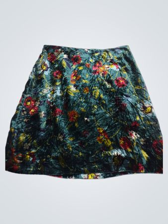 Loft Floral Velvet Minirock