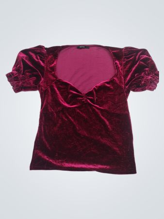 Forever 21 Samt Puffärmel Top