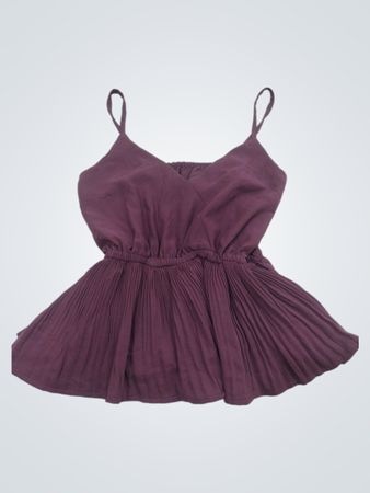 Lila Camisole mit elastischem Taillenbund und plissiertem Saum