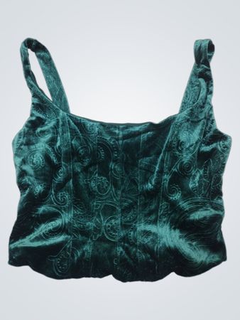 HONEY & SPARKLE Smocked Samt-Corsagen-Top