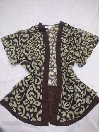 STUDIO I Damen Bluse in Braun und Grün mit Muster
