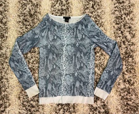 The Limited Snake Print Sheer Long Sleeve Top