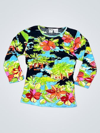 TAKE TWO CLOTHING CO. Tropical Floral Print Long Sleeve Top