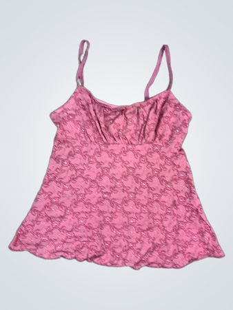 byerwear Top senza maniche in pizzo rosa