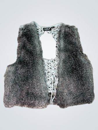 Allen B. by Allen Schwartz Faux Fur Crochet Vest