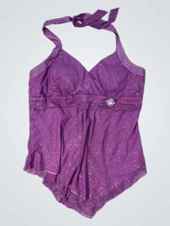 Studio 1940 Lila Glitzer Neckholder-Top