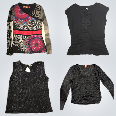 Y2K Graphic Euro Tops- FT DESIGUAL