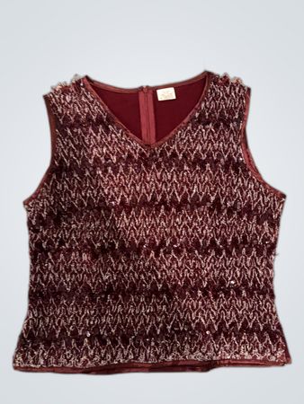 Maroon Sleeveless Top