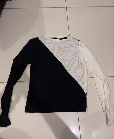 MNG Black and White Long Sleeve Shirt