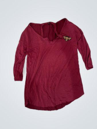 Stradivarius Maroon Long-Sleeve Top