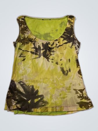 Green Floral Tank Top