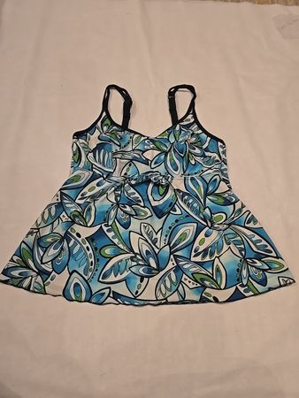 Blue Floral Swim Top