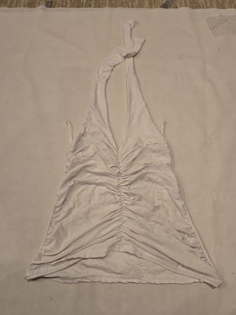 White Halter Neck Tank Top
