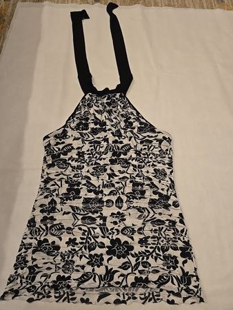 Black and White Floral Halter Neck Dress