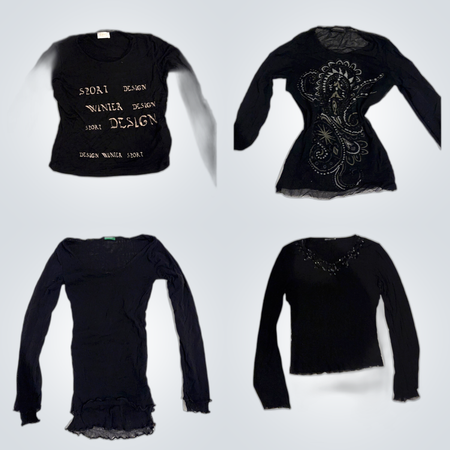 Y2k Euro Long Sleeve Mesh Tops