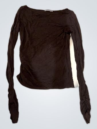 Sarah Pacini Brown Long Sleeve Blouse