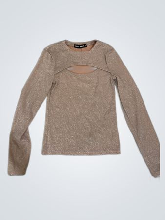 TALLY WEiJL Glitter Long Sleeve Top