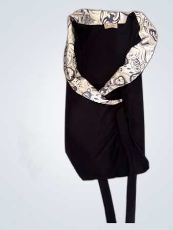 Black Long Sleeve Top with Floral Accents