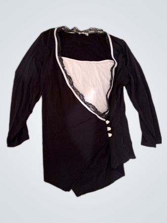 Tout Simplement Black Lace Trim Cardigan