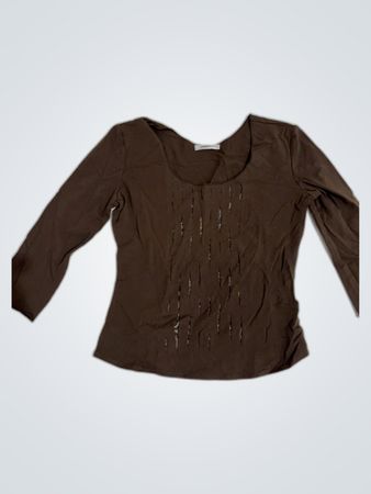 Brown Long-Sleeve Top