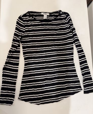 WHBM Striped Long Sleeve Top