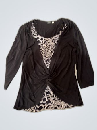 Black Long-Sleeve Top with Lace Details